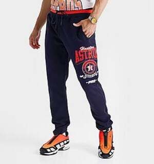 Pro Standard Houston Astros MLB Team Badge Jogger Pants - Navy Blue